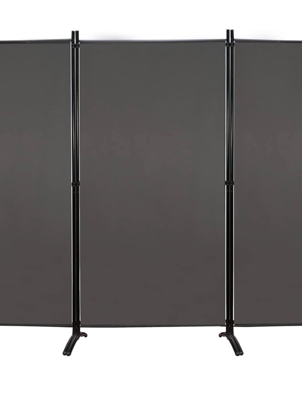Three-Panel Dark Grey Room Divider Screen